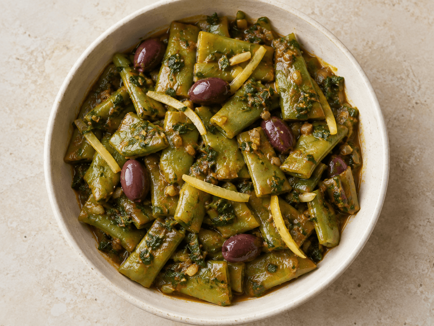 Fèves à la chermoula — Illustration culinaire générée par IA