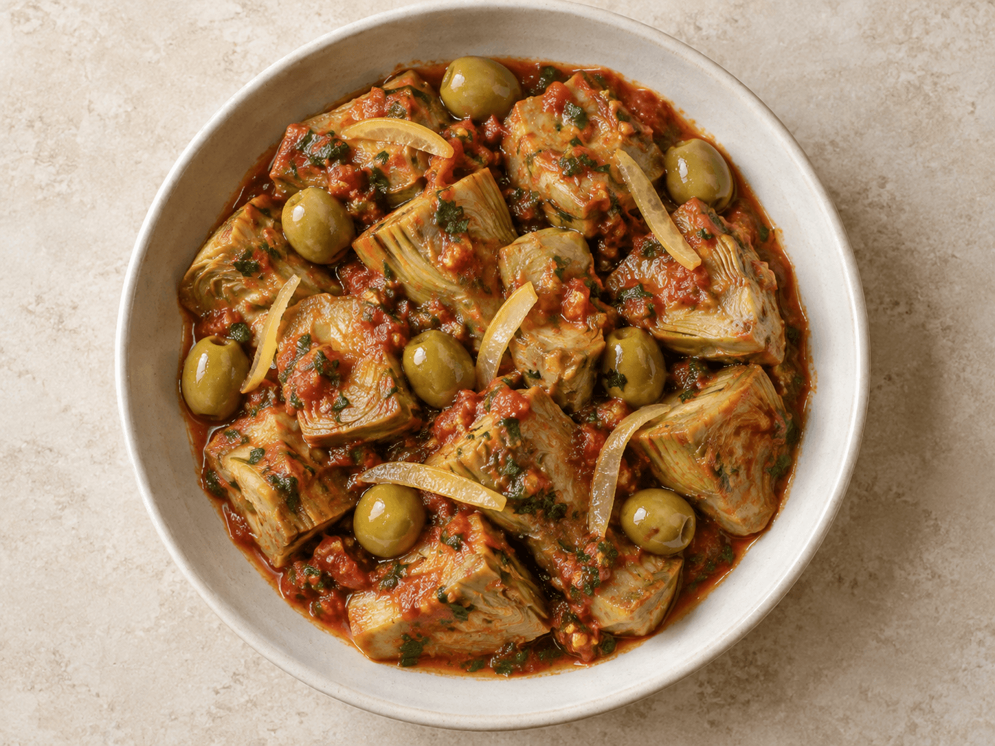 Artichauts à la chermoula — Illustration culinaire générée par IA
