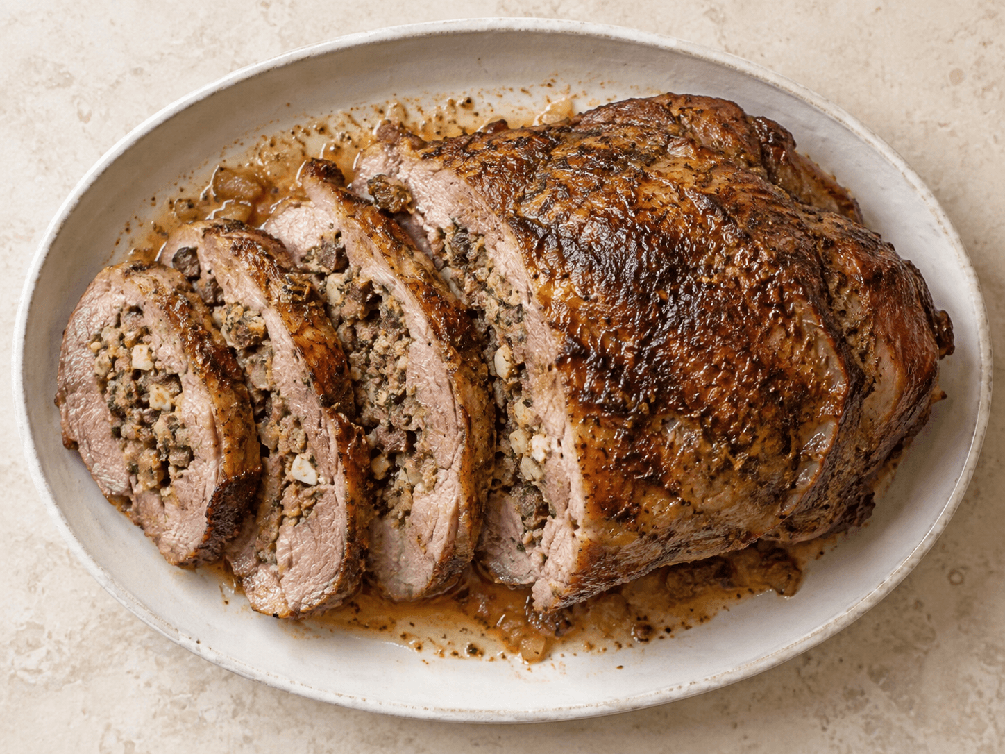 Gigot farci — Illustration culinaire générée par IA