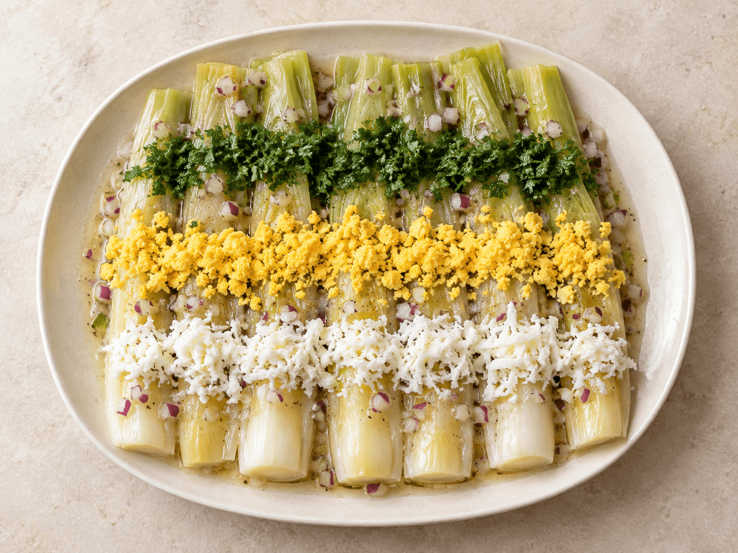 Salade de poireaux — Illustration culinaire générée par IA