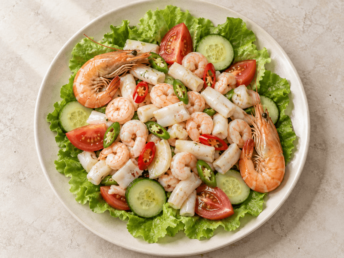 Salade de la mer — Illustration culinaire générée par IA