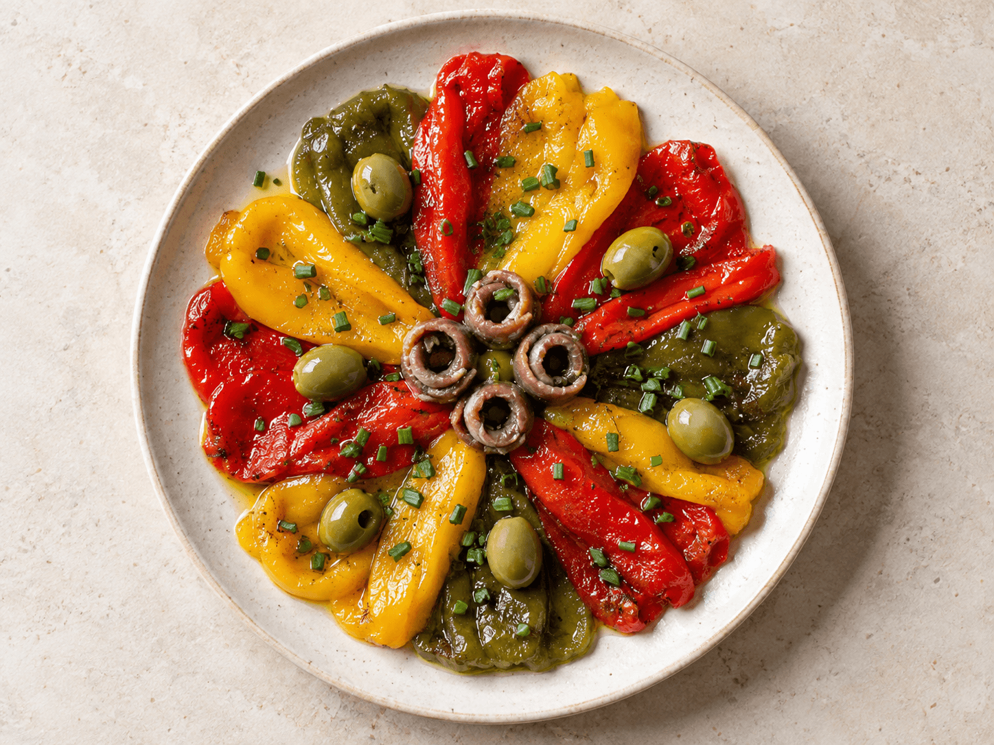 Fleur de poivrons — Illustration culinaire générée par IA