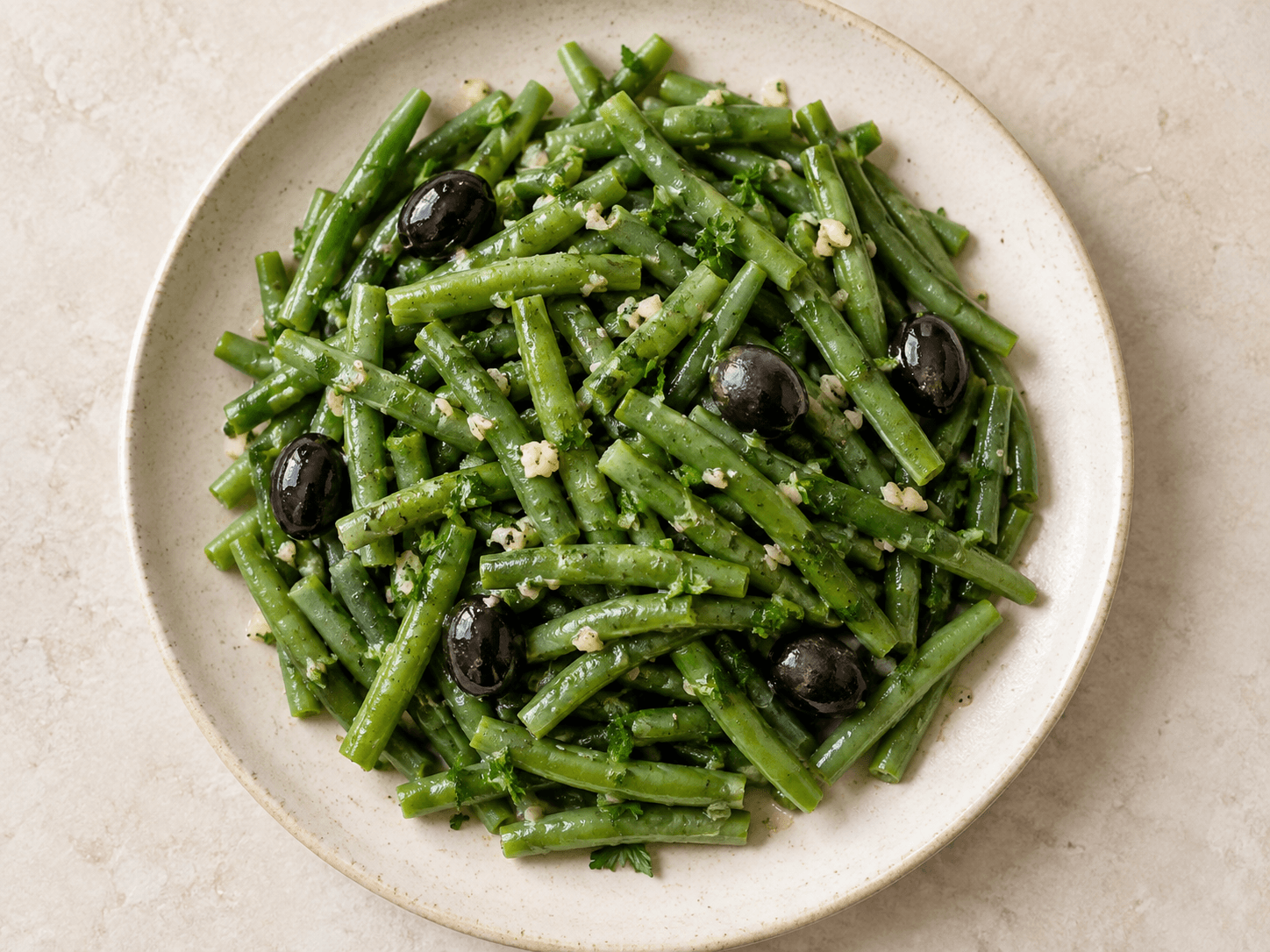 Salade de haricots verts — Illustration culinaire générée par IA