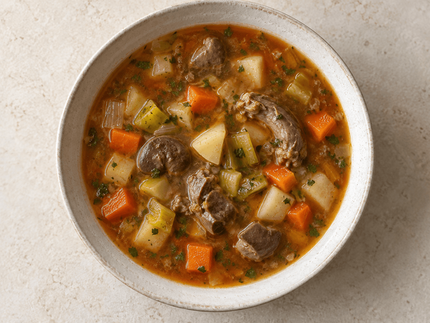Soupe aux légumes et au poulet — Illustration culinaire générée par IA