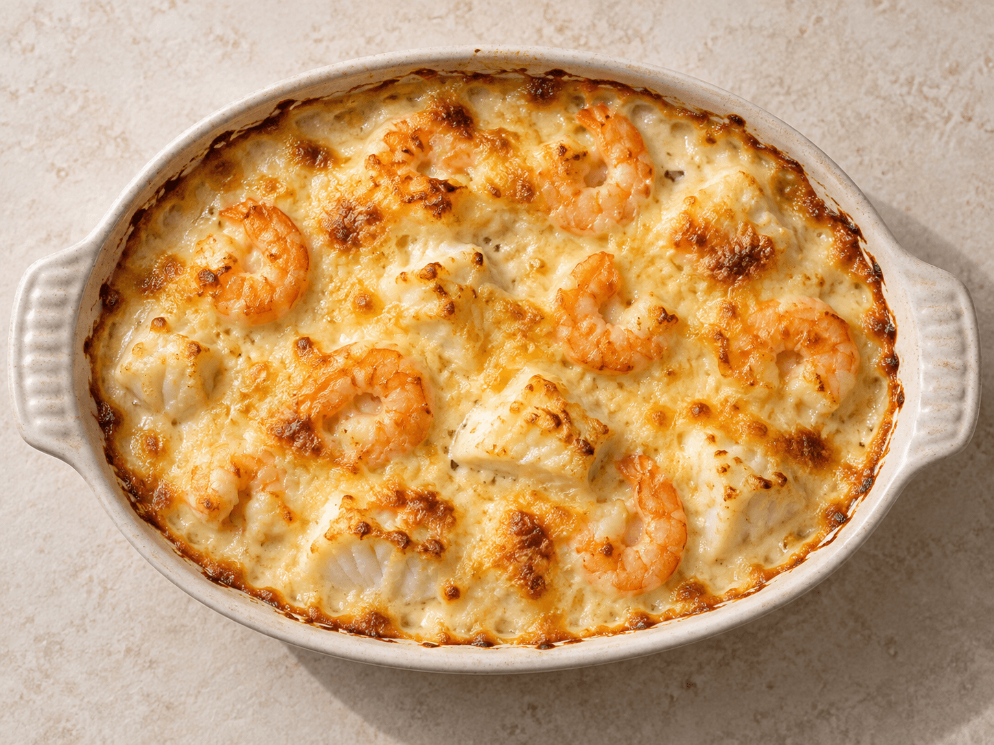 Gratin aux poissons — Illustration culinaire générée par IA