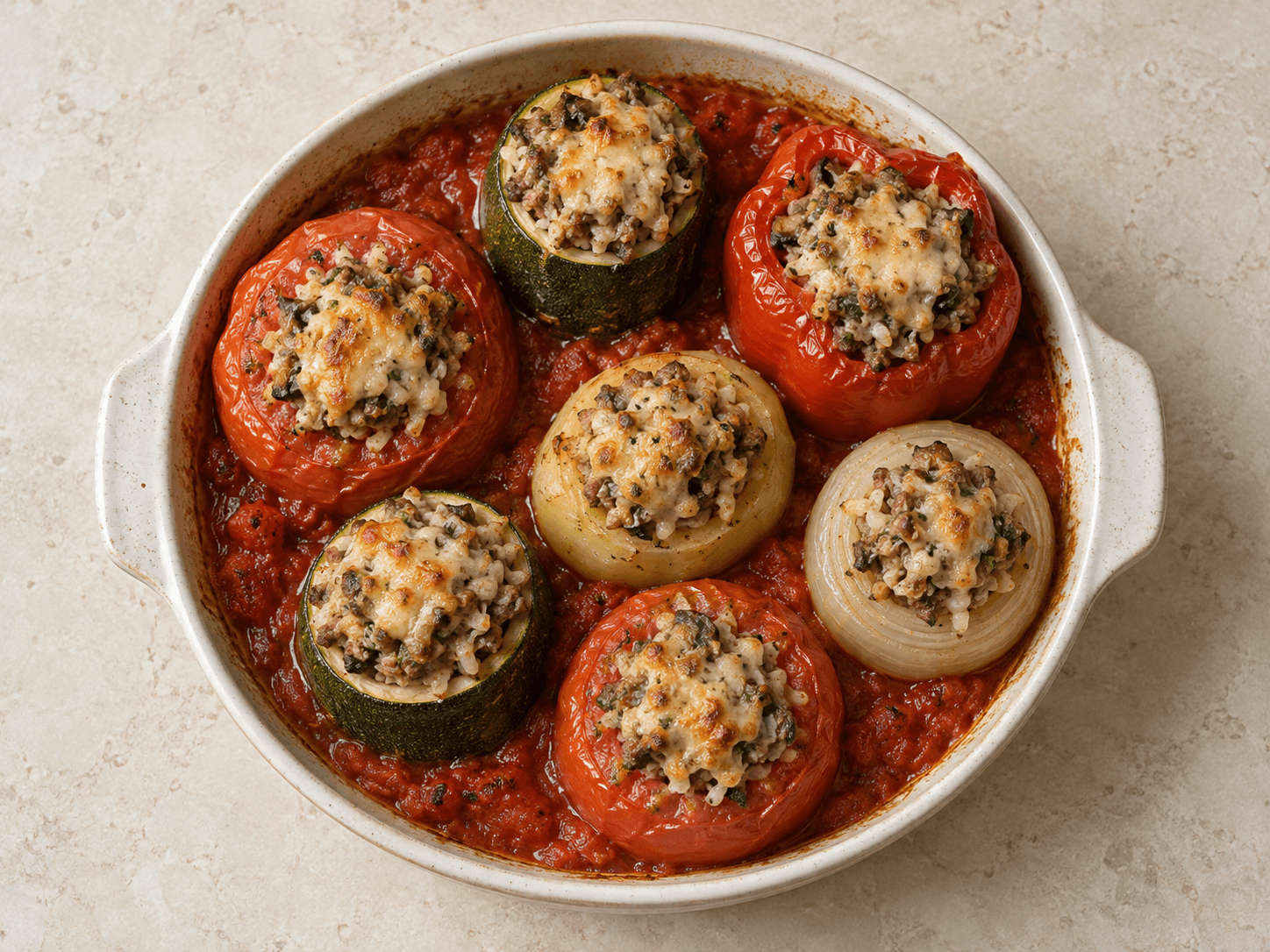 Gratin de légumes farcis — Illustration culinaire générée par IA