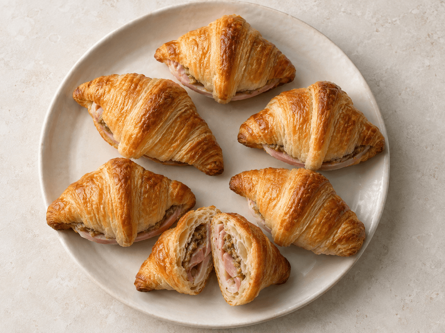 Croissants à la mortadelle — Illustration culinaire générée par IA