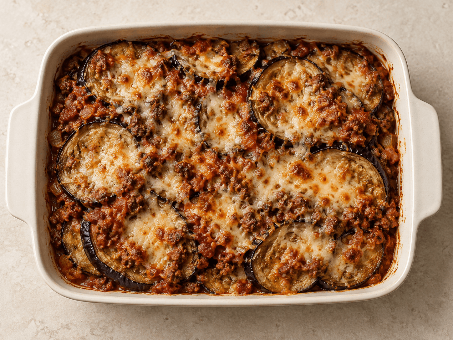 Aubergines à la sauce bolognaise — Illustration culinaire générée par IA