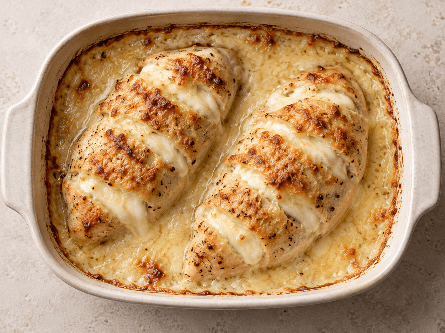 Poulet à la mozzarella — Illustration culinaire générée par IA